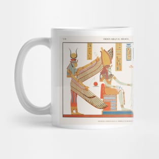 Painting of a scene from the tomb of Ramses IV, book plate from Champollion Mug